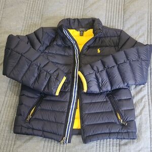 Polo by Ralph Lauren Kids Puffer Jacket in Navy and Yellow